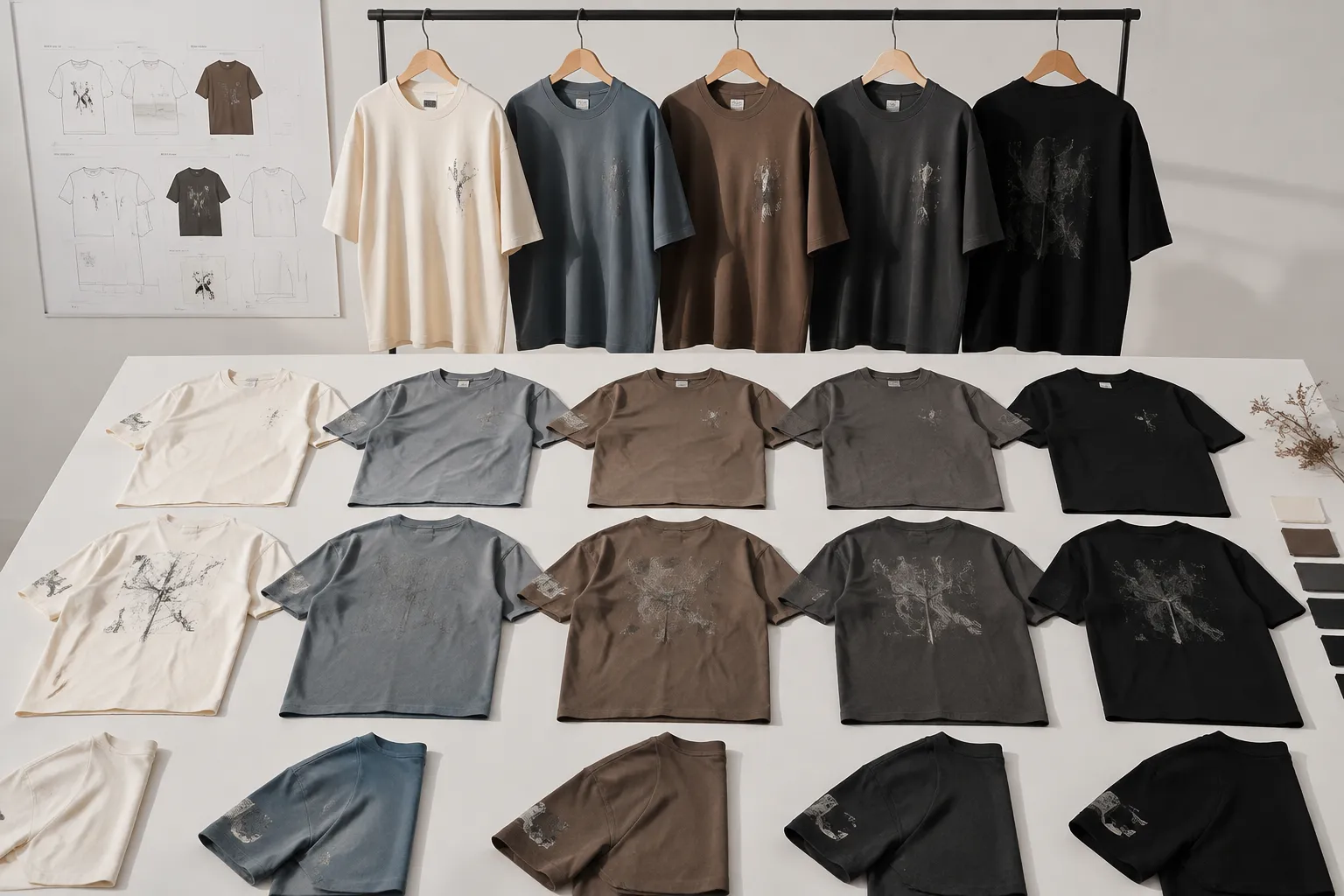 Apparel graphic placement and garment colorway review