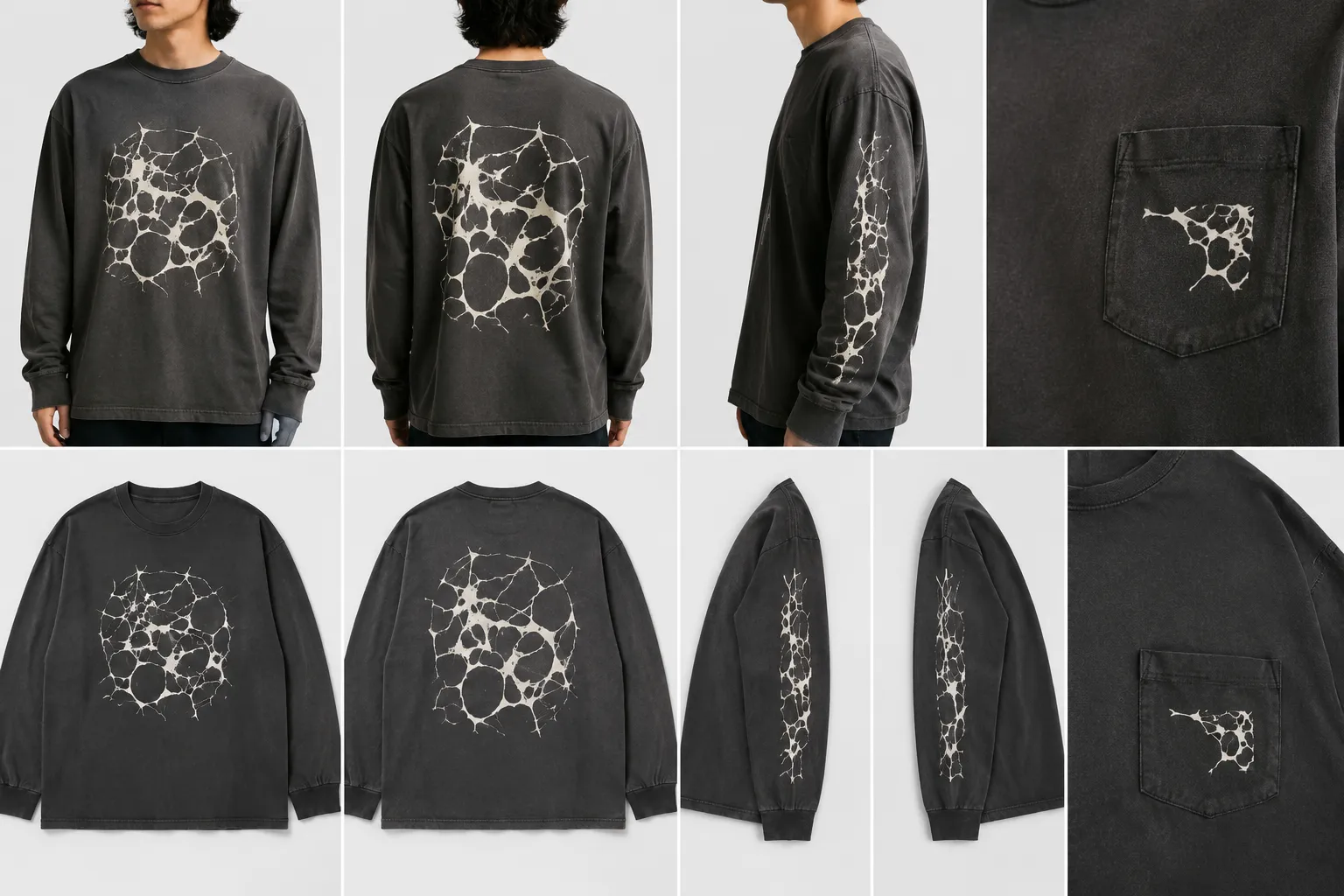 Apparel graphic variation shown across different garment placements